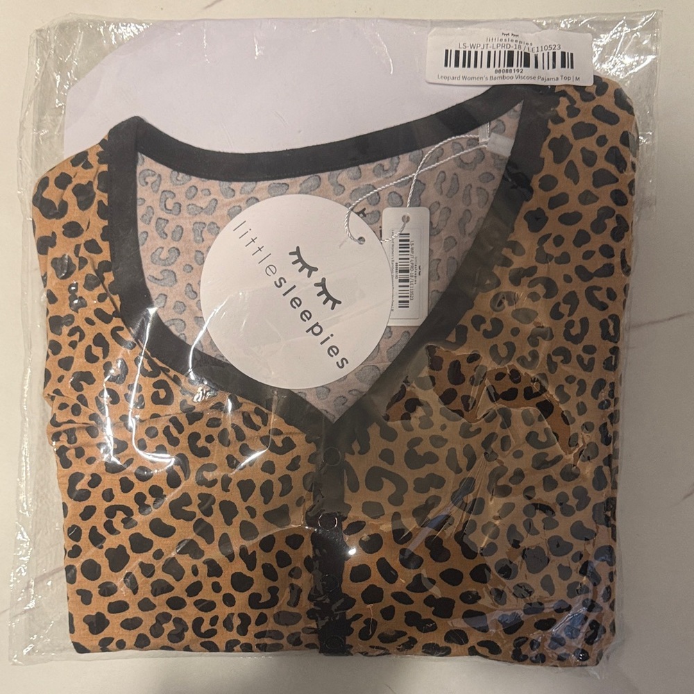 Little Sleepies Leopard Print Pajama Top - Brown & Black